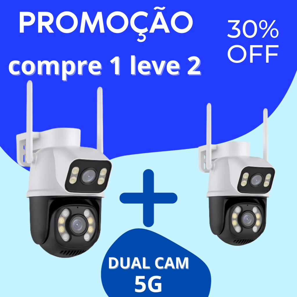 Câmera dupla 5G Full HD 1480p, à prova d'água + cartão de memória de brinde hoje!